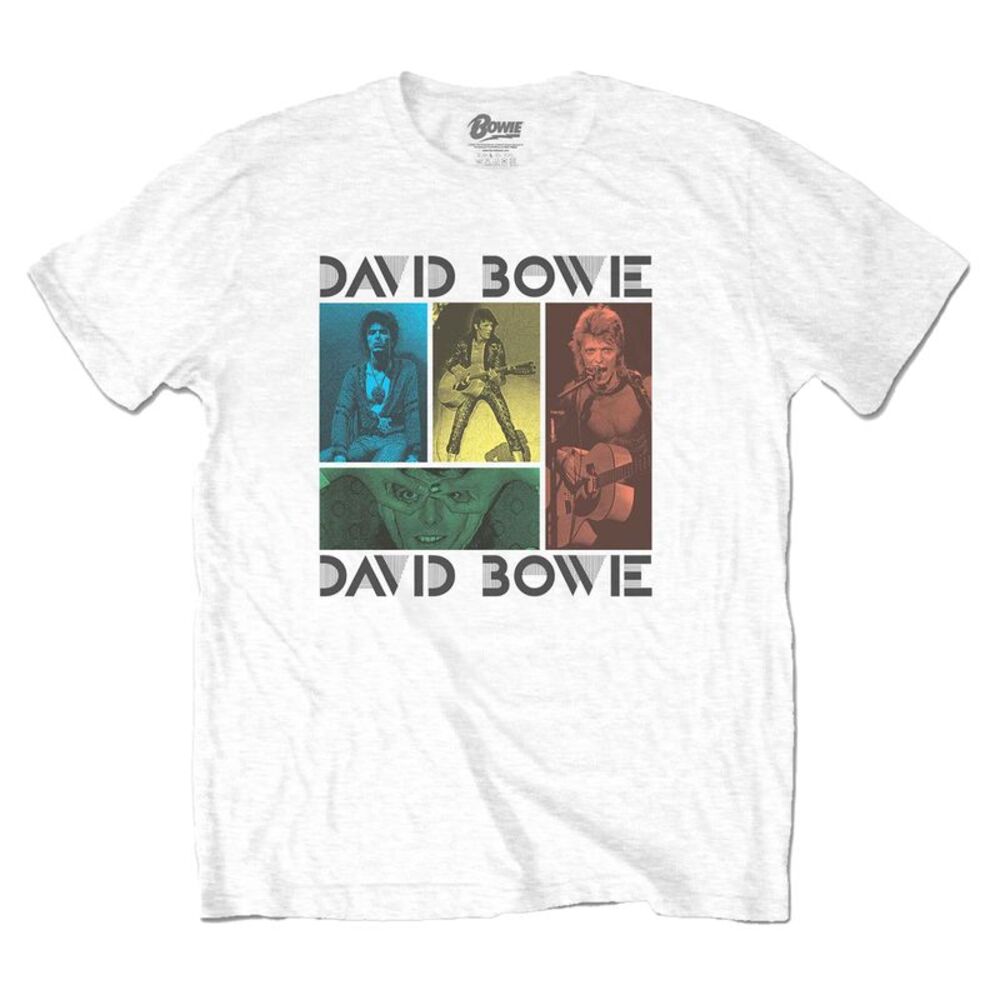 David Bowie Unisex Adult Mick Rock Collage T-Shirt / White